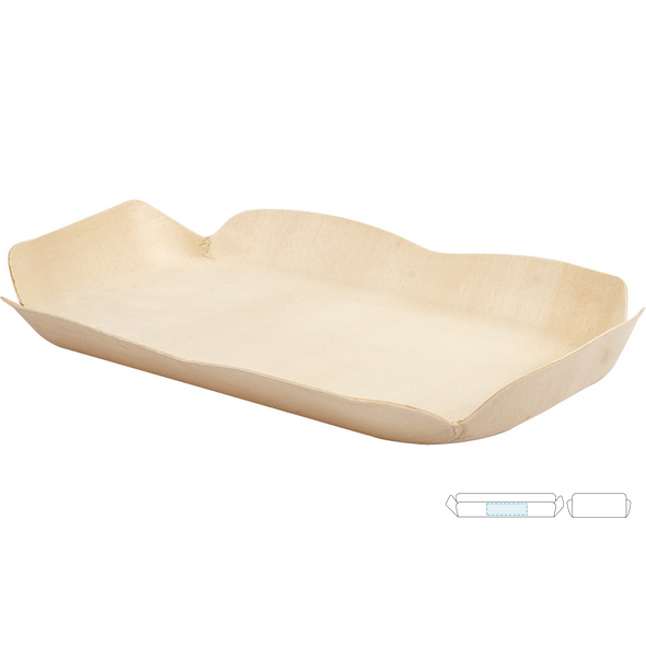 Rectangular Barquettes "Wood" Wood